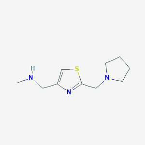 N-methyl-1-[2-(pyrrolidin-1-ylmethyl)-1,3-thiazol-4-yl]methanamine