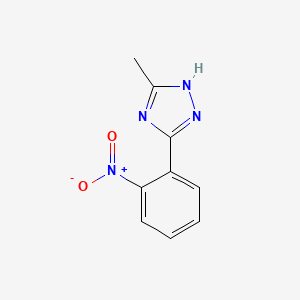 molecular formula C9H8N4O2 B8645220 1H-1,2,4-Triazole, 3-methyl-5-(2-nitrophenyl)- 