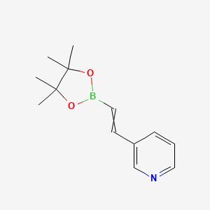 molecular formula C13H18BNO2 B8645338 3-[2-(4,4,5,5-Tetramethyl-[1,3,2]dioxaborolan-2-YL)-vinyl]-pyridine 