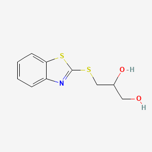 molecular formula C10H11NO2S2 B8645376 1-(Benzothiazol-2-ylthio)-2,3-dihydroxypropane 