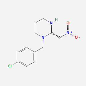 1-[(4-Chlorophenyl)methyl]-2-(nitromethylidene)hexahydropyrimidine