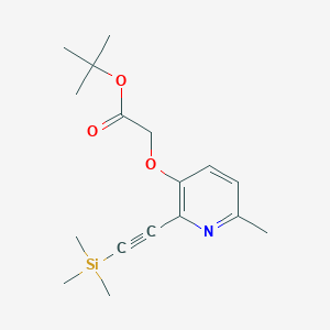 molecular formula C17H25NO3Si B8645546 Tert-butyl {[2-(trimethylsilyl-1-ethynyl)-6-methylpyridin-3-yl]oxy}acetate 