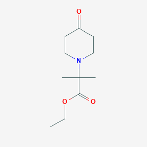 molecular formula C11H19NO3 B8645637 Ethyl 2-methyl-2-(4-oxo-1-piperidinyl)propanoate 