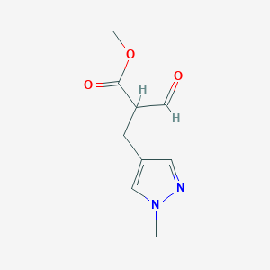 molecular formula C9H12N2O3 B8645656 Methyl 2-formyl-3-(1-methyl-1H-pyrazol-4-yl)propanoate 