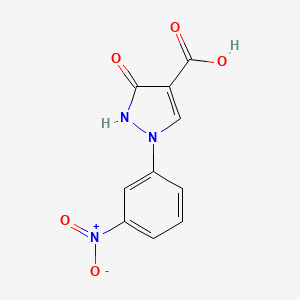 molecular formula C10H7N3O5 B8645675 1-(3-Nitrophenyl)-3-oxo-2,3-dihydro-1H-pyrazole-4-carboxylic acid CAS No. 105652-03-7