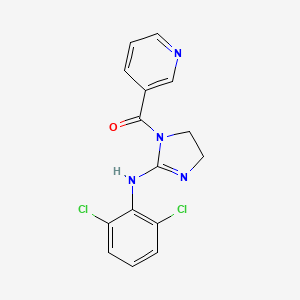 B8645789 1H-Imidazol-2-amine, 4,5-dihydro-N-(2,6-dichlorophenyl)-1-(3-pyridinylcarbonyl)- CAS No. 80026-34-2