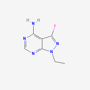 molecular formula C7H8IN5 B8645803 1-ethyl-3-iodo-1H-pyrazolo[3,4-d]pyrimidin-4-amine 