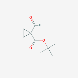 molecular formula C9H14O3 B8645819 Tert-butyl 1-formylcyclopropane-1-carboxylate 