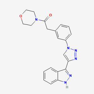 molecular formula C21H20N6O2 B8645902 3-{1-[3-(2-morpholin-4-yl-2-oxoethyl)phenyl]-1H-1,2,3-triazol-4-yl}-1H-indazole 