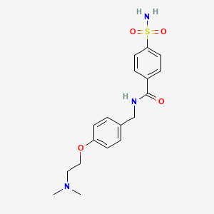 molecular formula C18H23N3O4S B8646005 Benzamide, 4-(aminosulfonyl)-N-((4-(2-(dimethylamino)ethoxy)phenyl)methyl)- CAS No. 122892-37-9