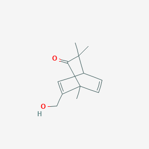 molecular formula C12H16O2 B8646012 6-(Hydroxymethyl)-1,3,3-trimethylbicyclo[2.2.2]octa-5,7-dien-2-one CAS No. 62731-85-5