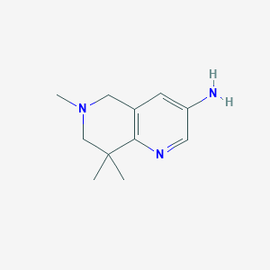 molecular formula C11H17N3 B8646084 3-Amino-5,6,7,8-tetrahydro-6,8,8-trimethyl[1,6]naphthyridine 