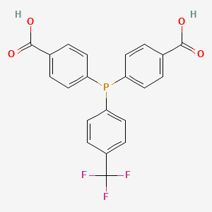 molecular formula C21H14F3O4P B8646100 Bis(4-carboxyphenyl)(4-trifluoromethylphenyl)phosphine 