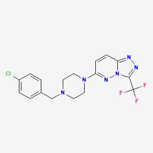molecular formula C17H16ClF3N6 B8646118 1-[(4-Chlorophenyl)methyl]-4-[3-(trifluoromethyl)-[1,2,4]triazolo[4,3-b]pyridazin-6-yl]piperazine 