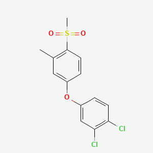 molecular formula C14H12Cl2O3S B8646151 1,2-Dichloro-4-(3-methyl-4-(methylsulfonyl)phenoxy)benzene CAS No. 83642-38-0