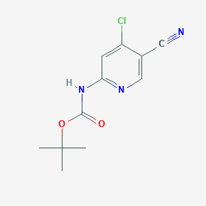 molecular formula C11H12ClN3O2 B8646152 Tert-butyl (4-chloro-5-cyanopyridin-2-yl)carbamate 