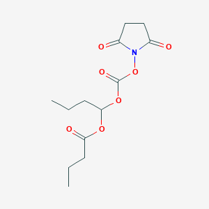 molecular formula C13H19NO7 B8646259 1-({[(2,5-Dioxopyrrolidin-1-yl)oxy]carbonyl}oxy)butyl butanoate CAS No. 918448-51-8