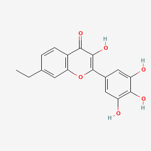 molecular formula C17H14O6 B8646322 7-Ethyl-3-hydroxy-2-(3,4,5-trihydroxyphenyl)-4h-1-benzopyran-4-one CAS No. 649551-44-0