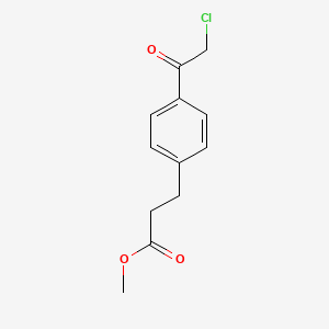 molecular formula C12H13ClO3 B8646327 Benzenepropanoic acid, 4-(chloroacetyl)-, methyl ester CAS No. 63787-13-3