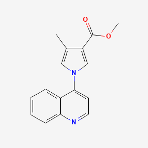 molecular formula C16H14N2O2 B8646329 Methyl 4-methyl-1-(quinolin-4-yl)-1H-pyrrole-3-carboxylate CAS No. 649727-19-5