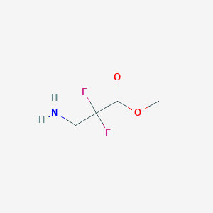 molecular formula C4H7F2NO2 B8646345 Methyl 3-amino-2,2-difluoropropanoate 