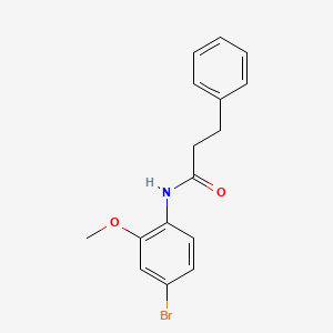 molecular formula C16H16BrNO2 B8646373 N-(4-bromo-2-methoxyphenyl)-3-phenylpropanamide 