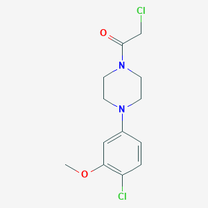 molecular formula C13H16Cl2N2O2 B8646377 2-Chloro-1-(4-(4-chloro-3-methoxyphenyl)piperazin-1-yl)ethanone CAS No. 637022-56-1