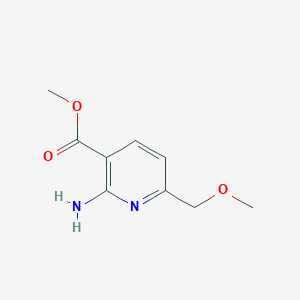 molecular formula C9H12N2O3 B8646400 2-Amino-6-methoxymethyl-nicotinic acid methyl ester CAS No. 849805-26-1