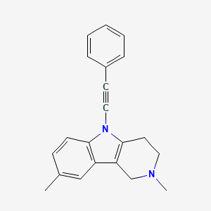 molecular formula C21H20N2 B8646415 2,8-dimethyl-5-phenylethynyl-2,3,4,5-tetrahydro-1H-pyrido[4,3-b]indole 
