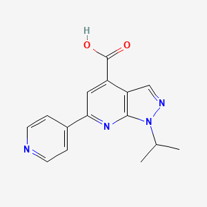 molecular formula C15H14N4O2 B8646540 1-(Propan-2-YL)-6-(pyridin-4-YL)-1H-pyrazolo[3,4-B]pyridine-4-carboxylic acid 