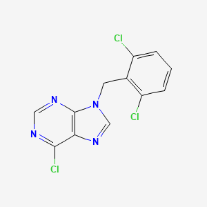 molecular formula C12H7Cl3N4 B8646593 6-Chloro-9-(2,6-dichlorobenzyl)purine 