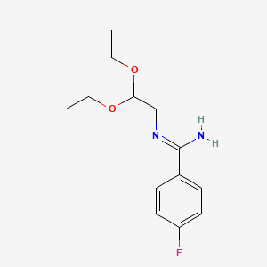 molecular formula C13H19FN2O2 B8646656 N'-(2,2-Diethoxyethyl)-4-fluorobenzene-1-carboximidamide CAS No. 148747-71-1