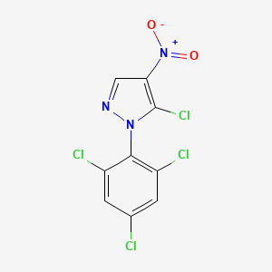 molecular formula C9H3Cl4N3O2 B8646705 5-Chloro-4-nitro-1-(2,4,6-trichlorophenyl)-1H-pyrazole CAS No. 104924-68-7