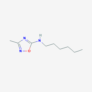molecular formula C9H17N3O B8646722 N-Hexyl-3-methyl-1,2,4-oxadiazol-5-amine CAS No. 62347-90-4