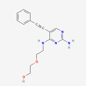 molecular formula C16H18N4O2 B8646782 2-Amino-4-[2-(2-hydroxyethoxy)ethylamino]-5-phenylethynyl pyrimidine CAS No. 393856-91-2