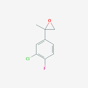 molecular formula C9H8ClFO B8646867 2-(3-Chloro-4-fluorophenyl)-2-methyloxirane 