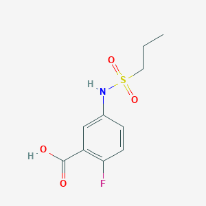 molecular formula C10H12FNO4S B8646881 2-Fluoro-5-(propylsulfonamido)benzoic acid 