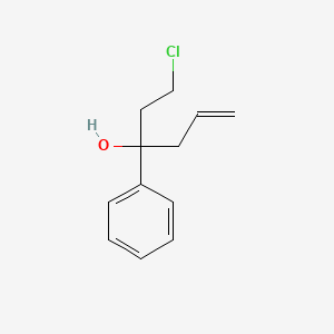 molecular formula C12H15ClO B8646894 1-Chloro-3-phenylhex-5-en-3-ol 