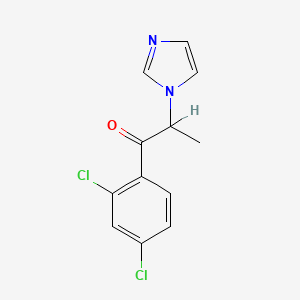 molecular formula C12H10Cl2N2O B8646942 1-(2,4-dichlorophenyl)-2-(1H-imidazol-1-yl)-1-propanone 