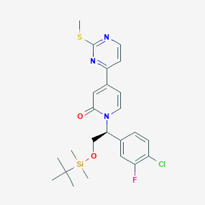molecular formula C24H29ClFN3O2SSi B8646972 (S)-1-(2-((tert-Butyldimethylsilyl)oxy)-1-(4-chloro-3-fluorophenyl)ethyl)-4-(2-(methylthio)pyrimidin-4-yl)pyridin-2(1H)-one CAS No. 1453851-79-0
