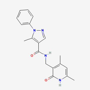 molecular formula C19H20N4O2 B8647003 N-((4,6-dimethyl-2-oxo-1,2-dihydropyridin-3-yl)methyl)-5-methyl-1-phenyl-1H-pyrazole-4-carboxamide 