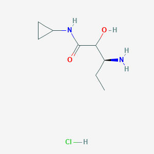 molecular formula C8H17ClN2O2 B8647145 (3S)-3-amino-N-cyclopropyl-2-hydroxypentanamide hydrochloride 