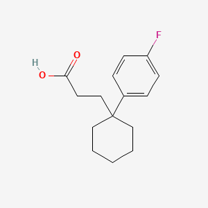 molecular formula C15H19FO2 B8647168 3-(1-(4-Fluorophenyl)cyclohexyl)propanoic acid 