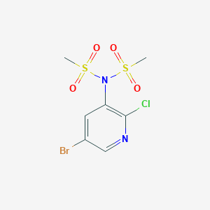 molecular formula C7H8BrClN2O4S2 B8647213 N-(5-bromo-2-chloropyridin-3-yl)-N-(methylsulfonyl)methanesulfonamide 