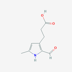molecular formula C9H11NO3 B8647234 3-(2-Formyl-5-methyl-1H-pyrrol-3-yl)propanoic acid CAS No. 258831-99-1