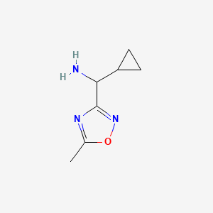 molecular formula C7H11N3O B8647305 alpha-Cyclopropyl-5-methyl-1,2,4-oxadiazole-3-methanamine 