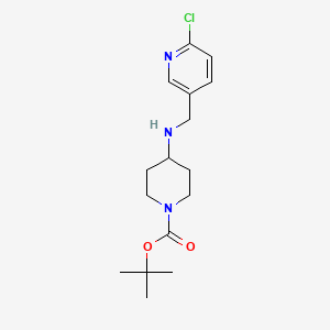 molecular formula C16H24ClN3O2 B8647317 Tert-butyl-4-(((6-chloropyridin-3-yl)methyl)amino)piperidine-1-carboxylate 