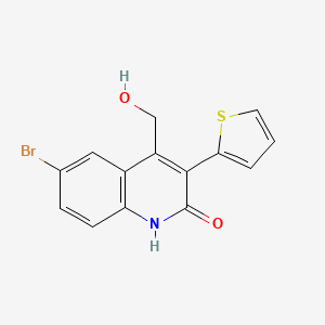 6-bromo-4-(hydroxymethyl)-3-(thiophen-2-yl)quinolin-2(1H)-one