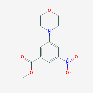 molecular formula C12H14N2O5 B8647358 Methyl 3-morpholino-5-nitrobenzoate 
