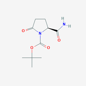 molecular formula C10H16N2O4 B8647500 (S)-tert-Butyl 2-carbamoyl-5-oxopyrrolidine-1-carboxylate 